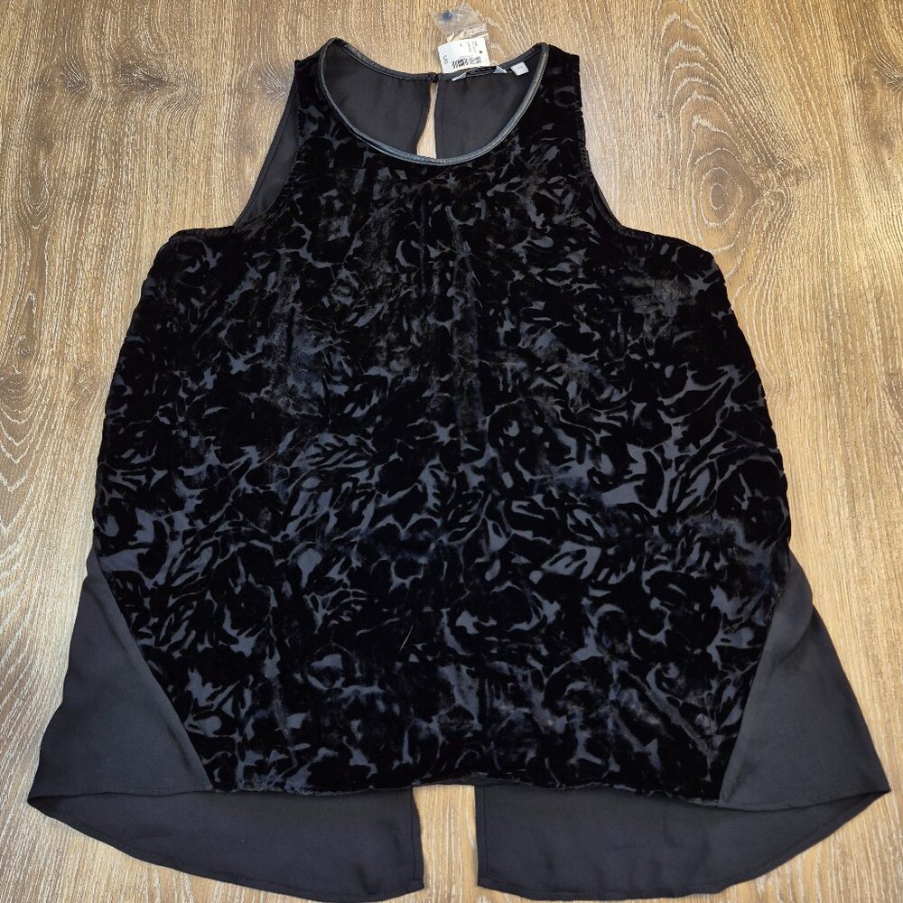 NWT Reitmans tank top Black velour Large Goth Rock Dark Academia Romantic Whimsy